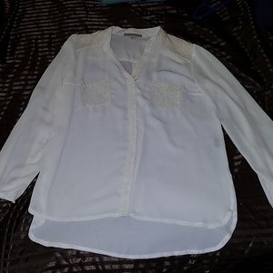 Ivory chiffon blouse